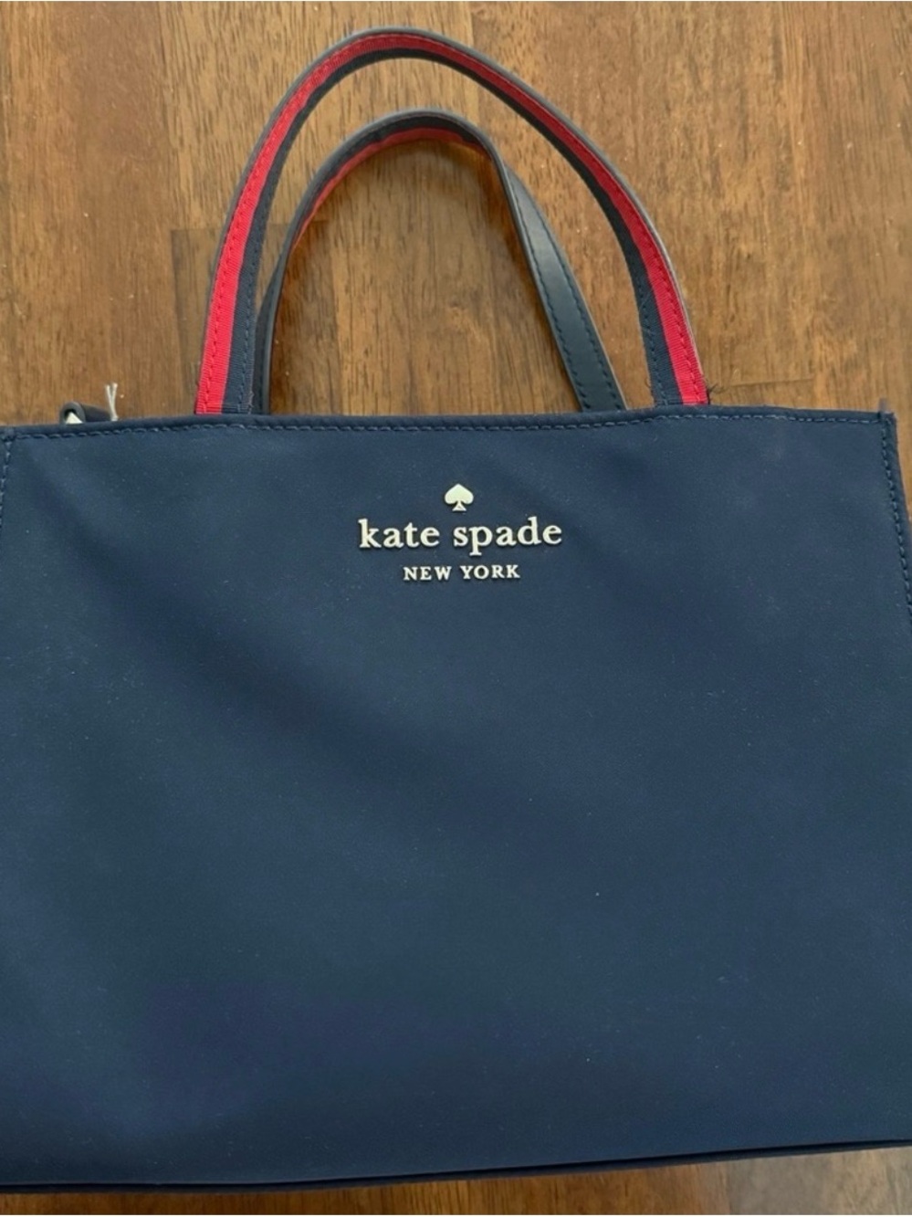 kate spade Navy Tote with Red-Trim Top Handles - Picture 3 of 6